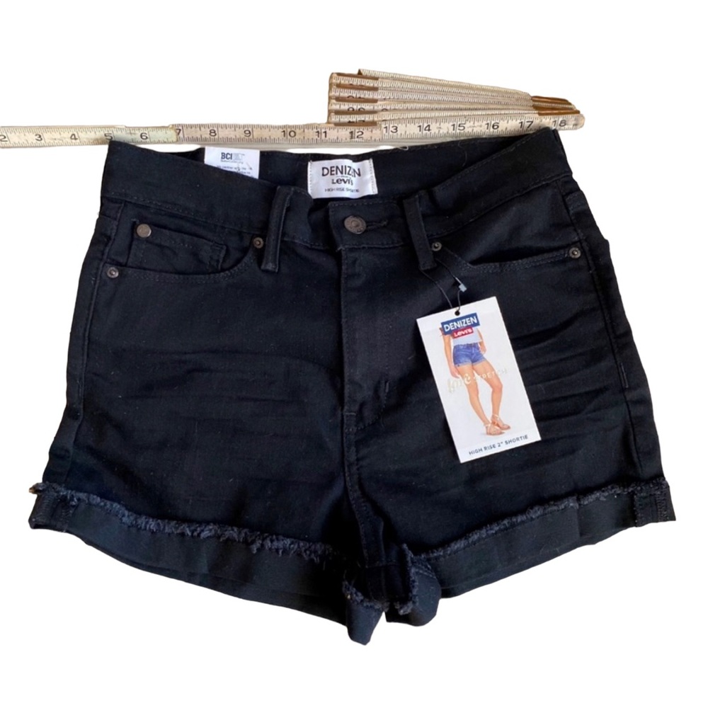 Levi’s Black Stretch Jean Shorts, High Waist, New, 9/29” - Picture 11 of 13